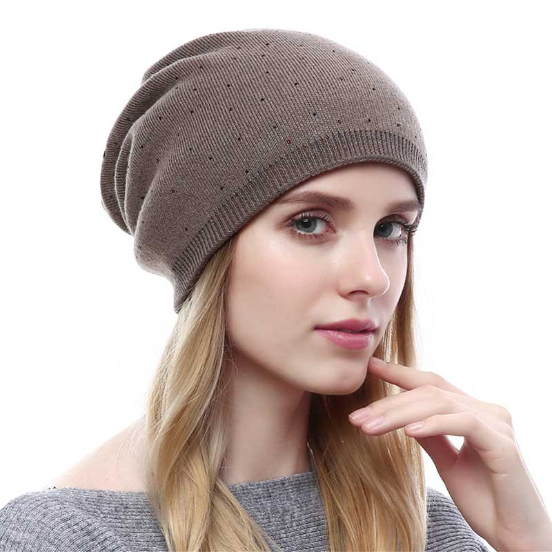 Rhinestones Wool Beanie - 5 Colors