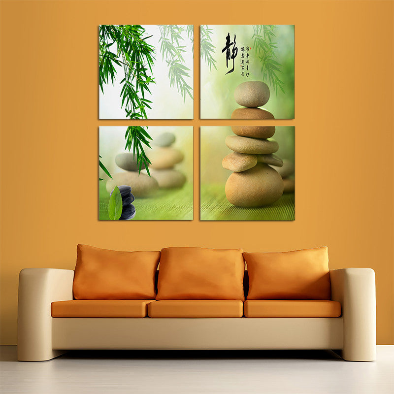 4 Pieces Decorative 3D Painting "Stones Balance"