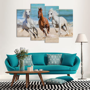 4 Pieces Decorative 3D Painting "The Playful Horses"