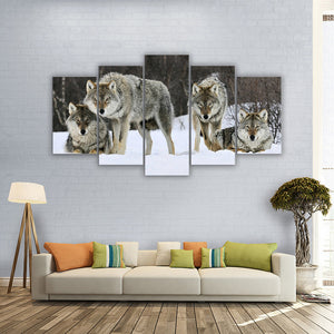 5 Pieces Decorative 3D Painting "The Wolves Pack"