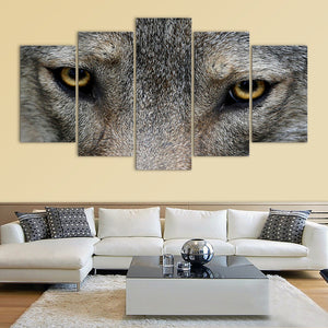 5 Pieces Decorative 3D Painting "Wolf Eyes"