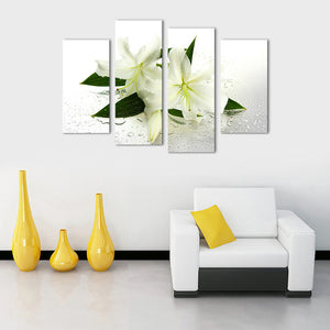 4 Pieces Decorative 3D Painting "White Lilies"