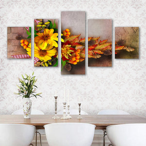 5 Pieces Decorative 3D Painting "Yellow Daisy"