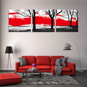 3 Pieces Decorative 3D Painting "Strong Contrast Trees"