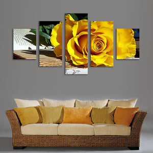 5 Pieces Decorative 3D Painting "Yellow Lily"
