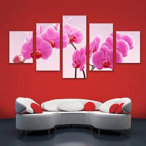 5 Pieces Decorative 3D Painting "Pink Orchid"