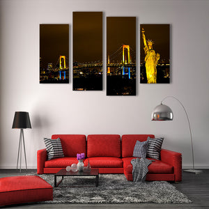 4 Pieces Decorative 3D Painting "Statue of Liberty"