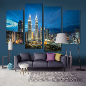 4 Pieces Decorative 3D Painting "Malaysia Twin Towers"