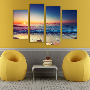 4 Pieces Decorative 3D Painting "Alluring Sunset"