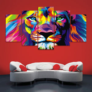 5 Pieces Decorative 3D Painting "Lion's Awareness"