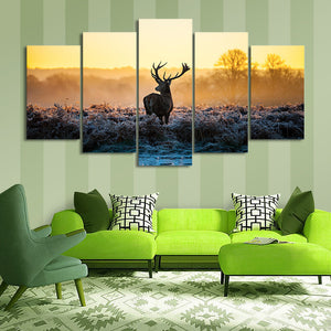 5 Pieces Decorative 3D Painting "Attentive Deer"