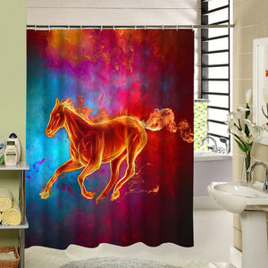 Flaming Horse Shower Curtain