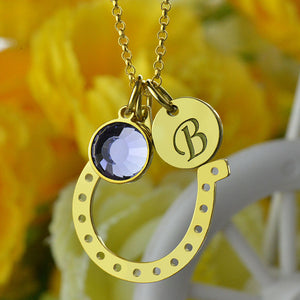 Personalized 925 Sterling Silver and Zircon Birthstone Necklace