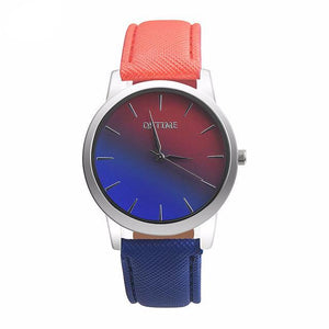 Gradient Colors Casual Wrist Watch - Salmon & Blue
