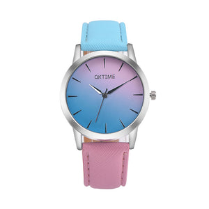 Gradient Colors Casual Wrist Watch - Light Blue & Pink