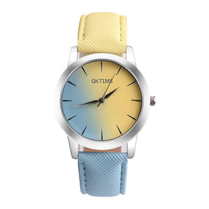 Gradient Colors Casual Wrist Watch - Yellow & Blue