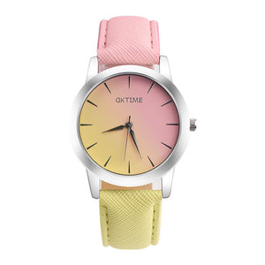 Gradient Colors Casual Wrist Watch - Pink & Yellow