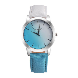 Gradient Colors Casual Wrist Watch - White & Blue