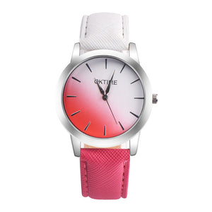 Gradient Colors Casual Wrist Watch - White & Pink
