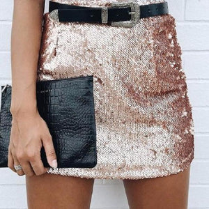 Gold Sequins Pencil Skirt - 2 Colors