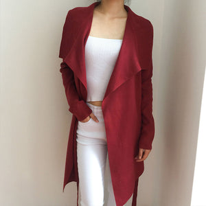 One Size Casual Cardigan - Wine Red