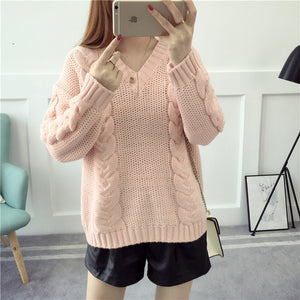 One Size Wool Sweater - Coral