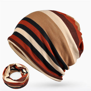 Striped Messy Bun Hat - 4 Colors