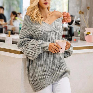 Knitted Loose Sweater - 4 Colors